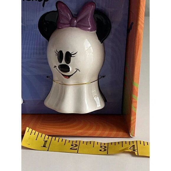 Disney Mickey & Minnie Mouse Ghost Salt & Pepper Shakers Halloween Ceramic NEW - Picture 11 of 12